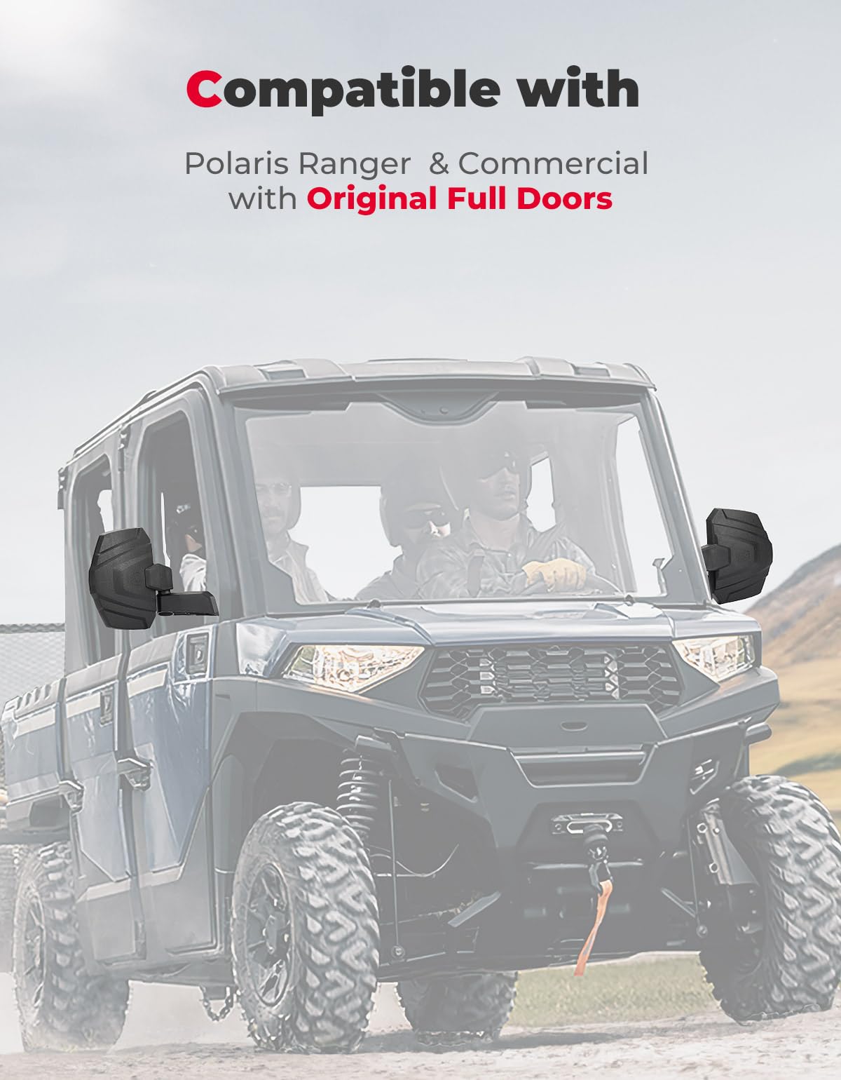 Upgraded Side Mirrors for Ranger 1000 570/Commercial Pro XD – fits Polaris Ranger (view 2)