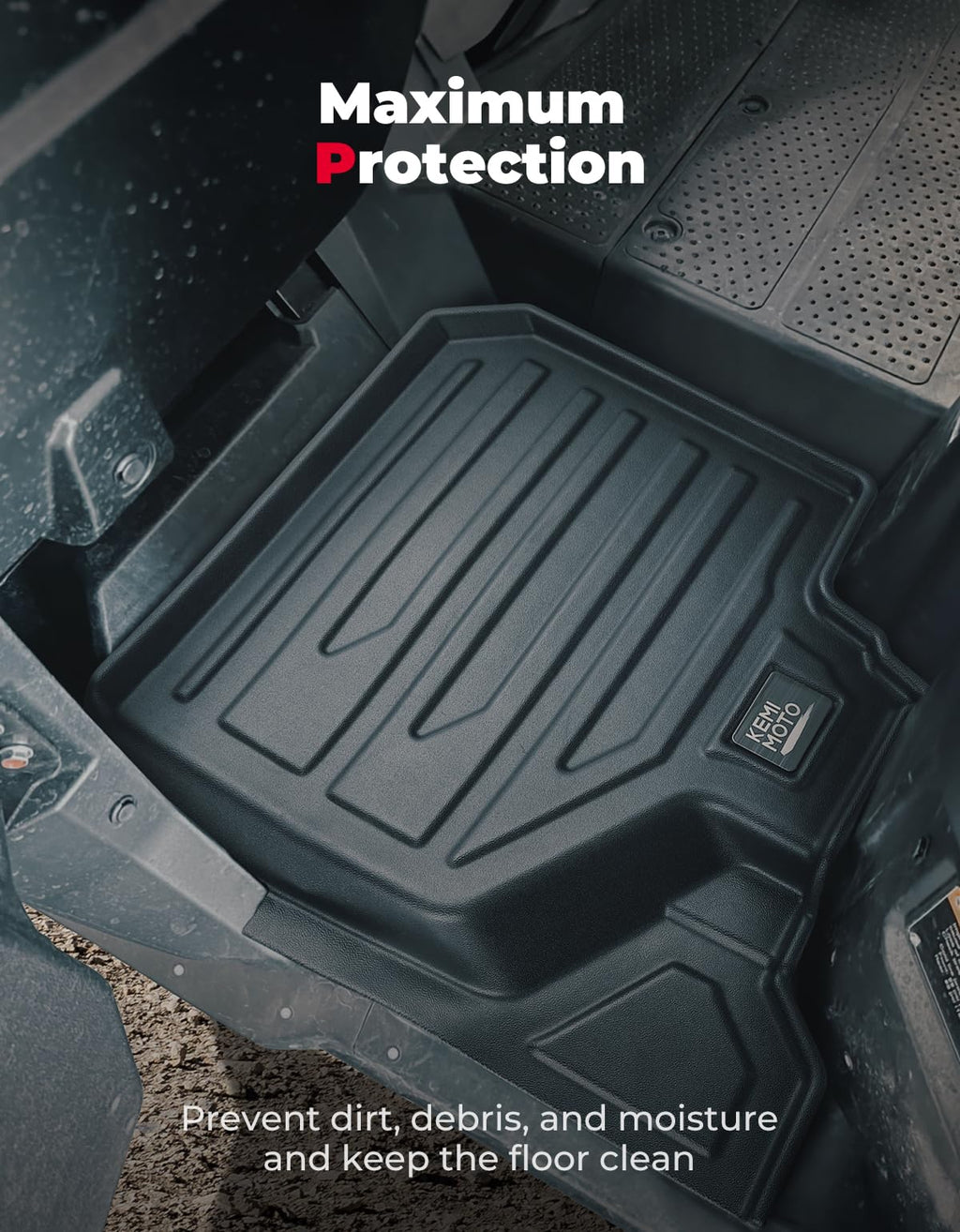 Floor Mats TPE All-Weather Anti-Slip Liners for Pioneer 1000-6 (4 Pcs) – fits Honda Pioneer (view 2)