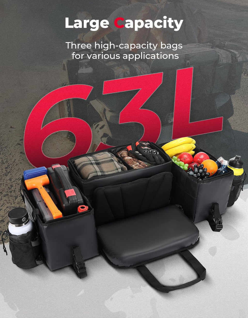 ATV 76L Seat Cargo Bag /Cushion Soft Cooler Bags