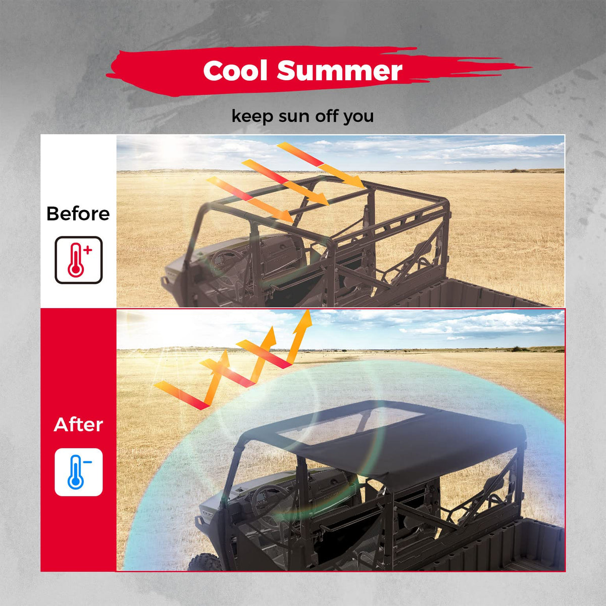 Canvas Roof Top Tint Waterproof for Polaris Ranger Crew XP 1000