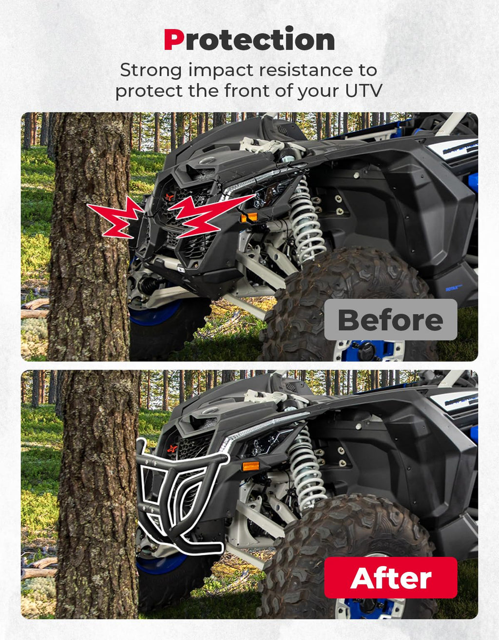 Spotlight Ready Front Bumper for Can-Am Maverick X3/X3 MAX – fits Can-Am Maverick X3 MAX
