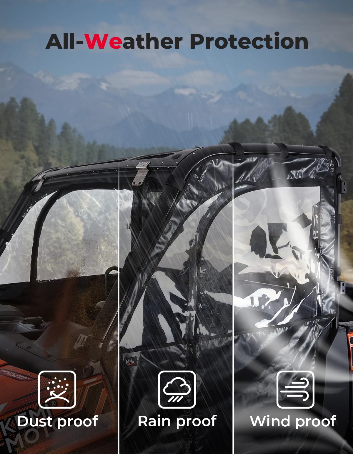 UTV Cab Enclosure Upper Doors for Ranger XP 1000 (2017-2025) – fits Polaris Ranger XP 1000