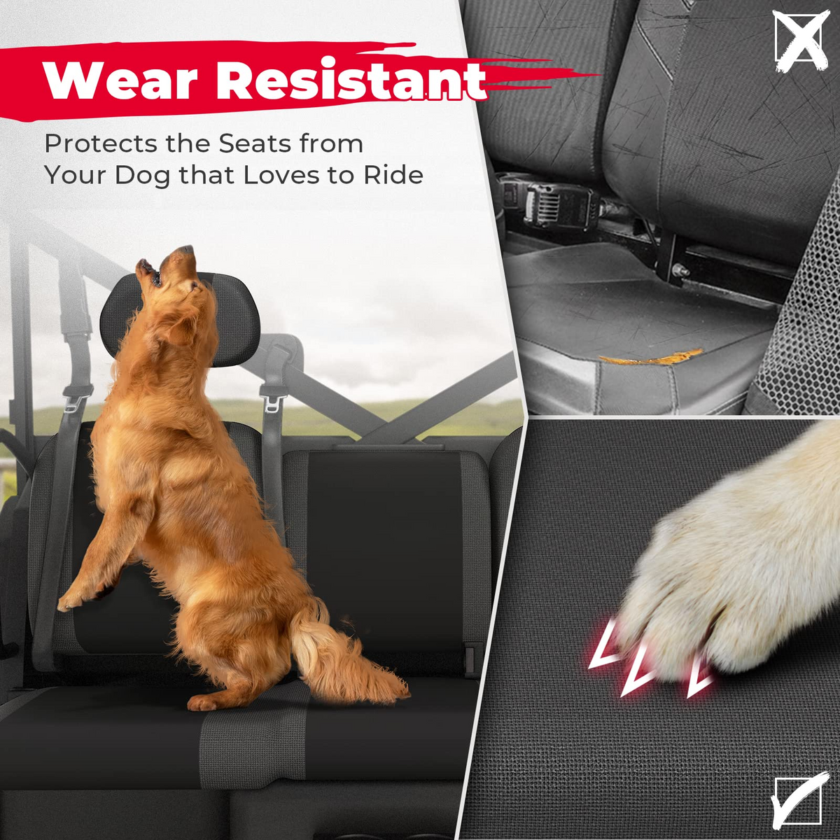 Split Bench Seat Covers for Polaris Ranger XP 1000/CREW (6 PCS)