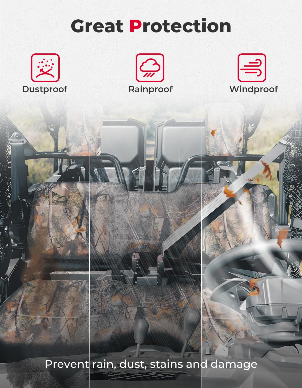 Seat Covers for Honda Pioneer 700 700-4 2014-2024 (Camo)