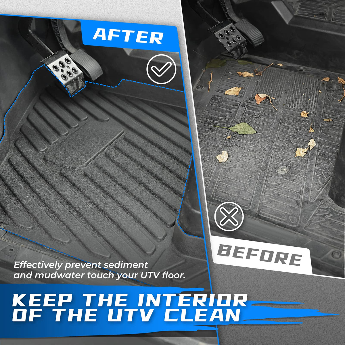 Floor Mats for Polaris Ranger Crew XP 1000 (2019-2024) 4 Pcs – fits Polaris Ranger Crew XP 1000 (view 2)