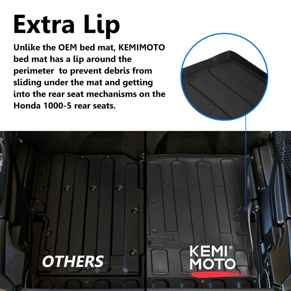 Rubber Bed Mat Liner for Pioneer 1000-5 2016-2025 – fits Honda Pioneer 1000-5 (2016-2025) (view 2)