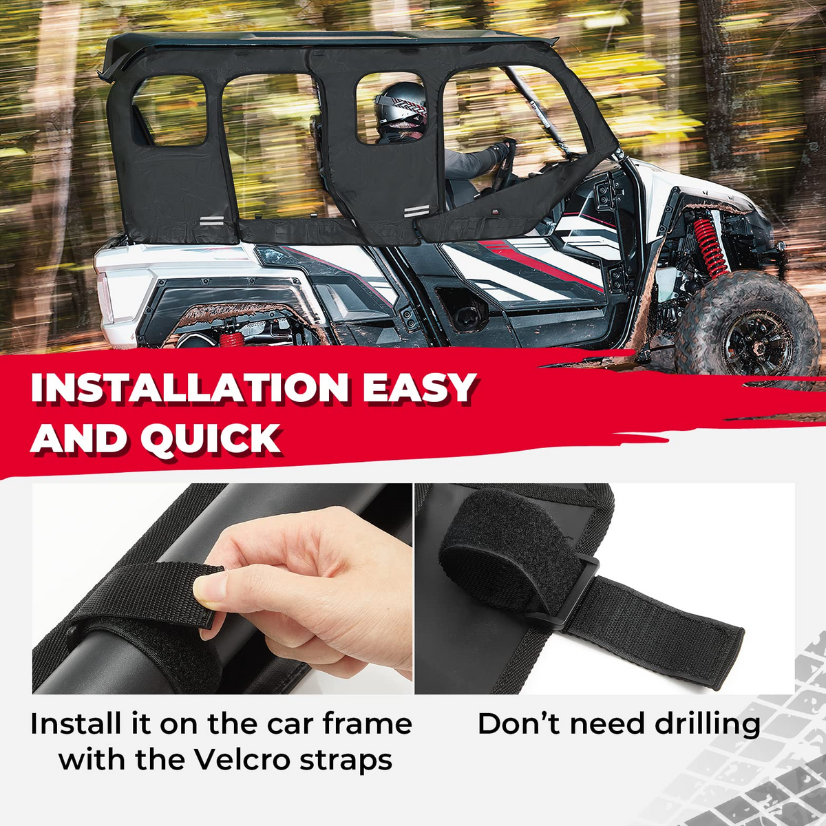 Soft Cab Enclosure Upper Doors for Yamaha Wolverine X4/SE 2018-2020 – fits Yamaha Wolverine X4 850 (view 2)