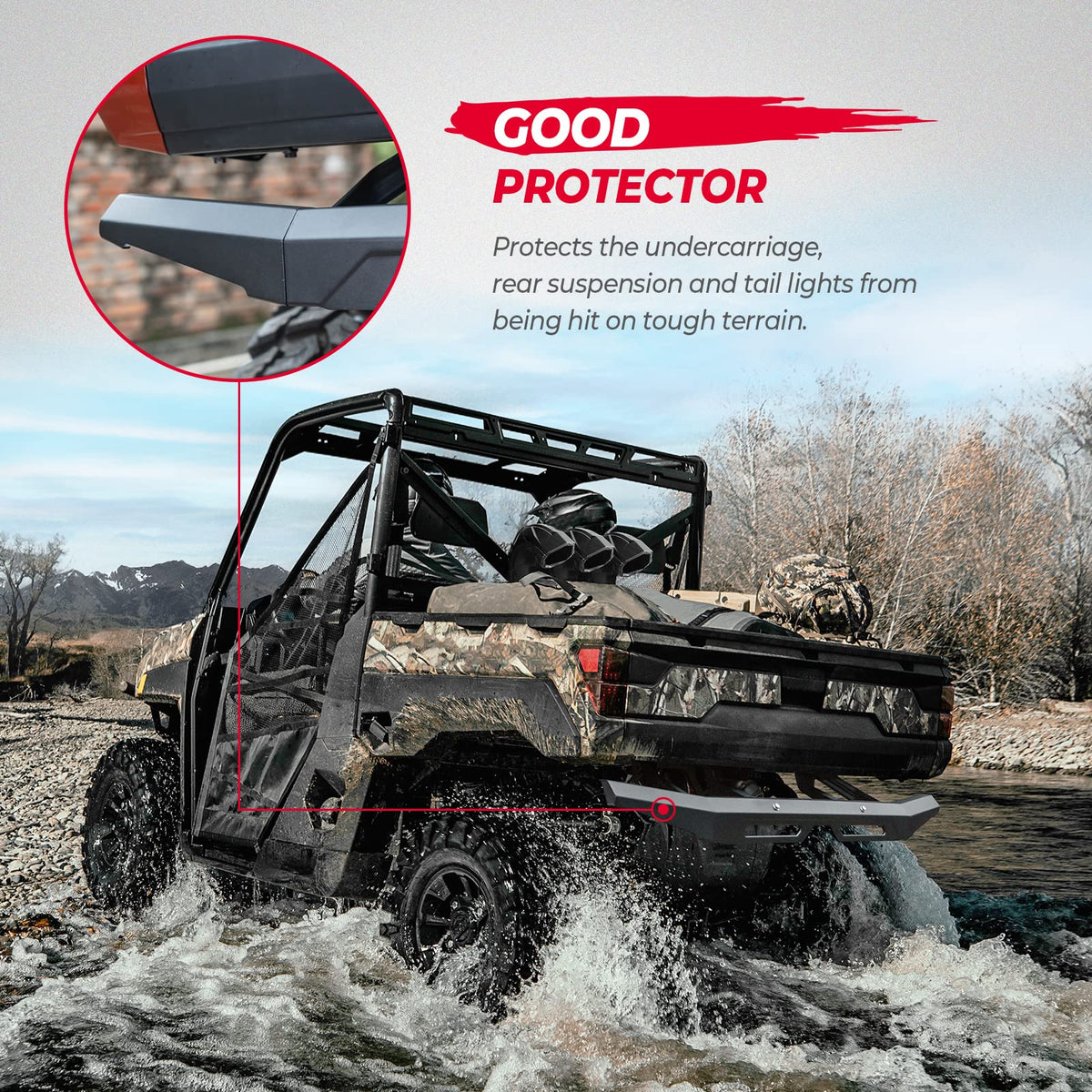 Rear Brushguard Bumper for Polaris Ranger XP 1000 / CREW 2018-2026