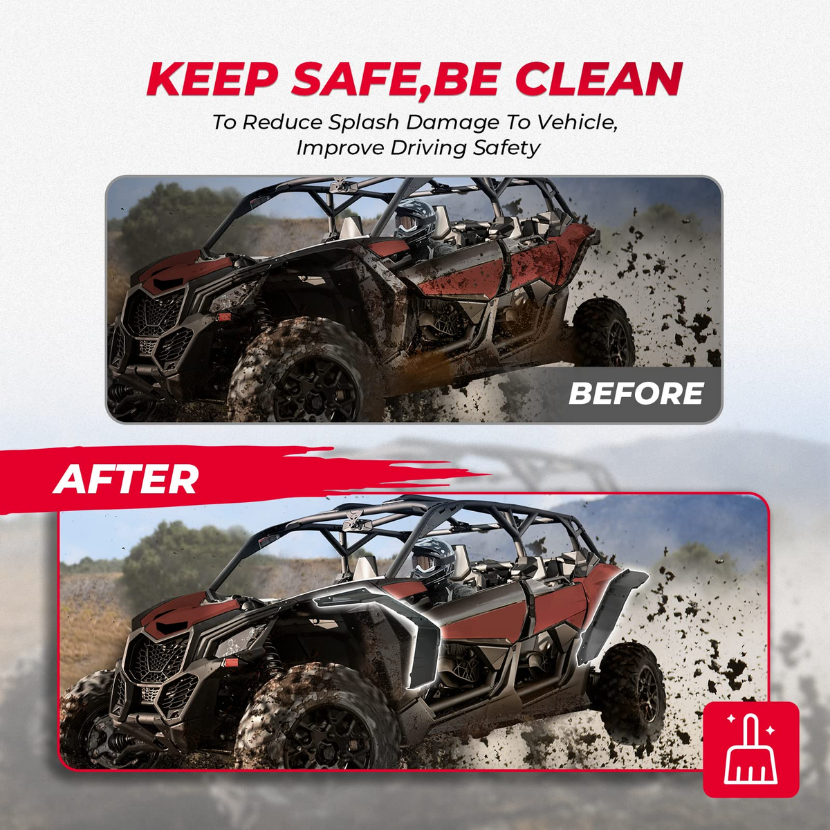 Upgraded Extended Fender Flares for Can-Am Maverick X3 / X3 Max – fits Can-Am Maverick X3 MAX