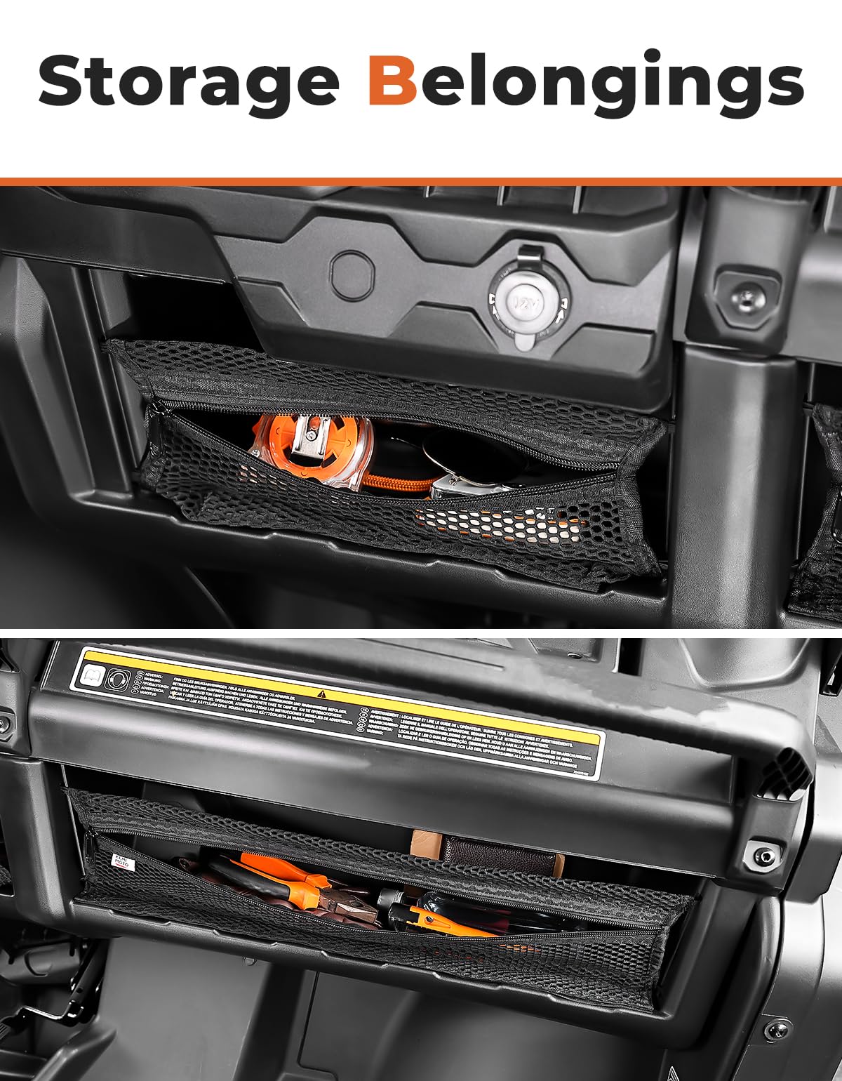 2PCS Dash Storage Nets for Can-Am Defender / MAX