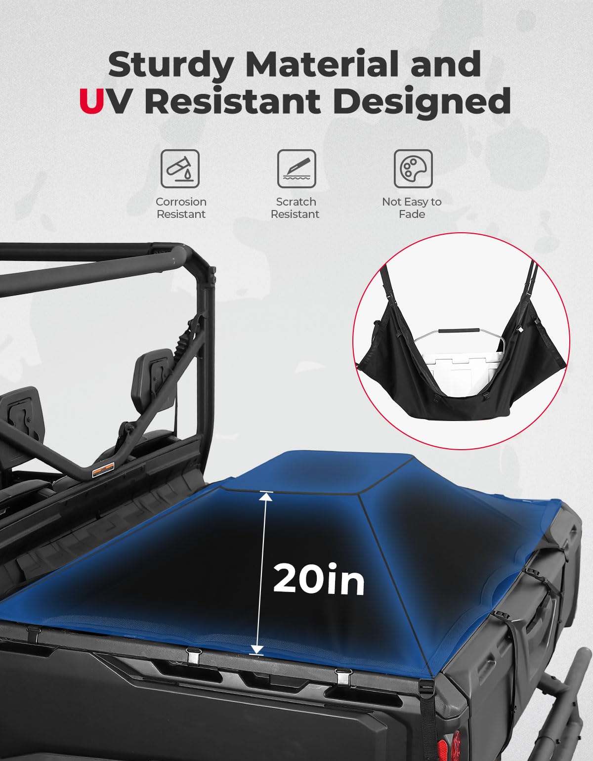 Stretchable Cargo Bed Net for Can-Am Defender / Polaris Ranger General – fits Polaris General 1000 (view 2)