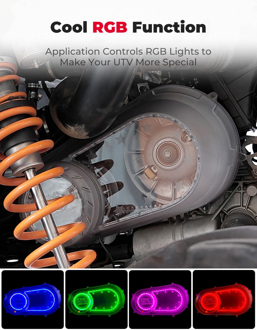 Outer Clutch Cover with RGB Lights for Polaris RZR Ranger (2017-2021) – fits Polaris RZR Trail 900