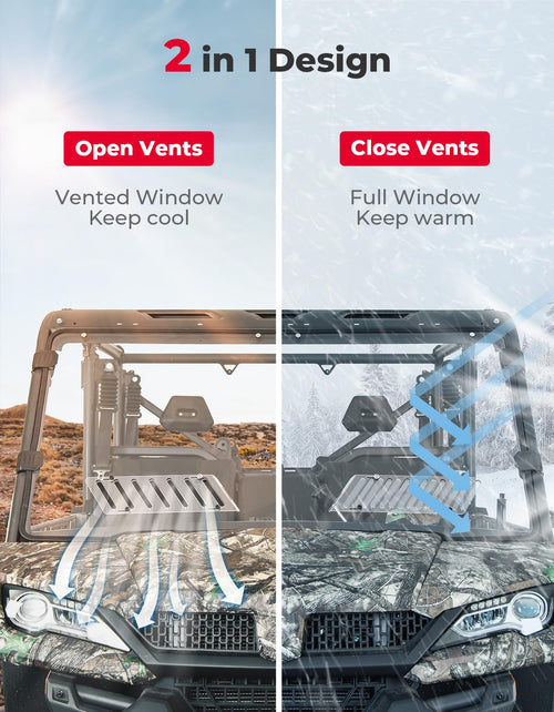 Airflow Sliding Vented Front Windshield for CFMOTO UFORCE 1000|1000XL – fits CFMoto UForce 1000 XL