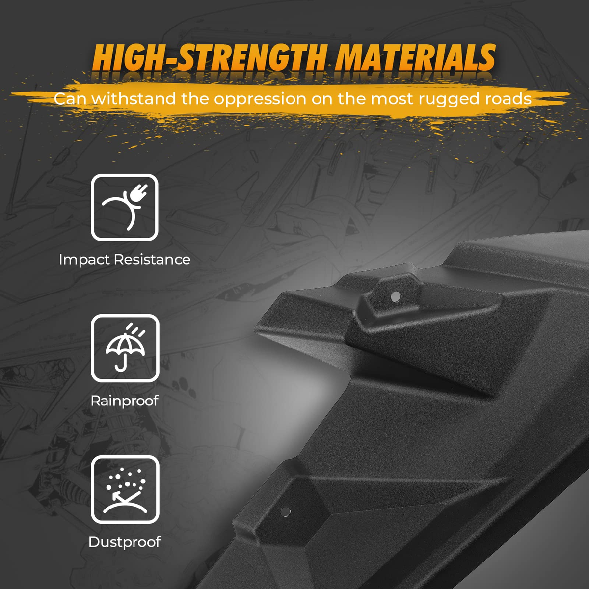 Fender Flares 8.5 Inch Mud Flap for Polaris RZR XP 1000/4 – fits Polaris RZR XP 4 1000 (2014-2023)