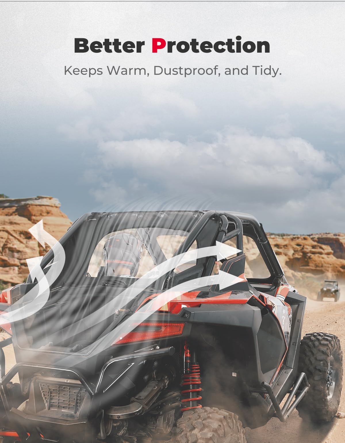 UTV Soft Rear Windshield for RZR PRO XP /Turbo R – fits Polaris RZR Turbo R