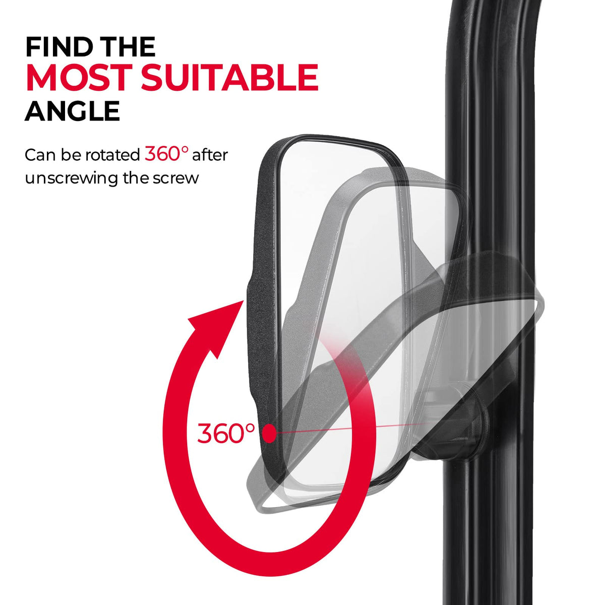 Adjustable Side Mirrors with Bypass for Ranger/ General/ Defender/ Maverick Trail – fits Polaris General