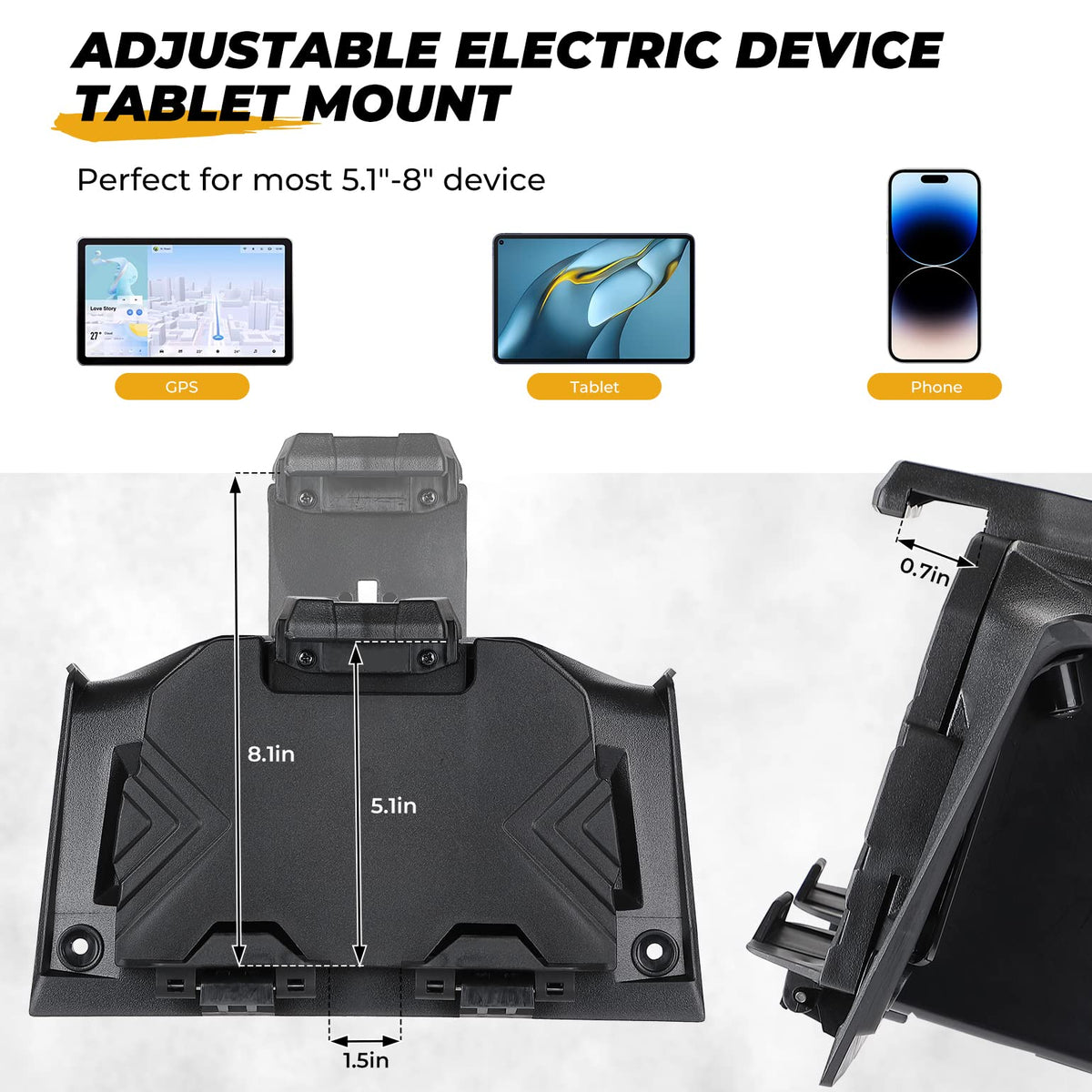 Electric Device GPS Mount Storage Box for Polaris RZR XP 1000/ XP Turbo