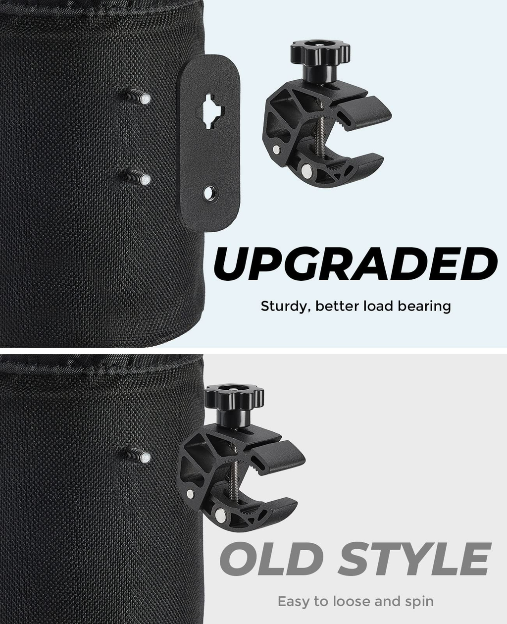 Universal Oxford Fabric Cup Holder with 0.6"-1.5" Alligator Clamp