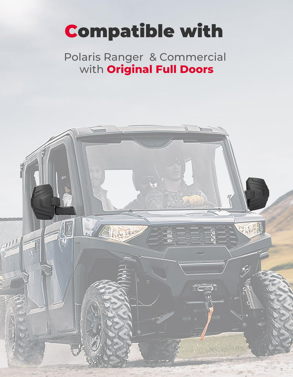 Upgraded Side Mirrors for Ranger 1000 570/Commercial Pro XD-E – fits Polaris Ranger (view 2)
