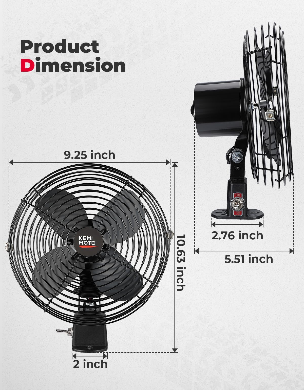 UTV 12V 8'' Cooling Fan for Car,Truck,RV