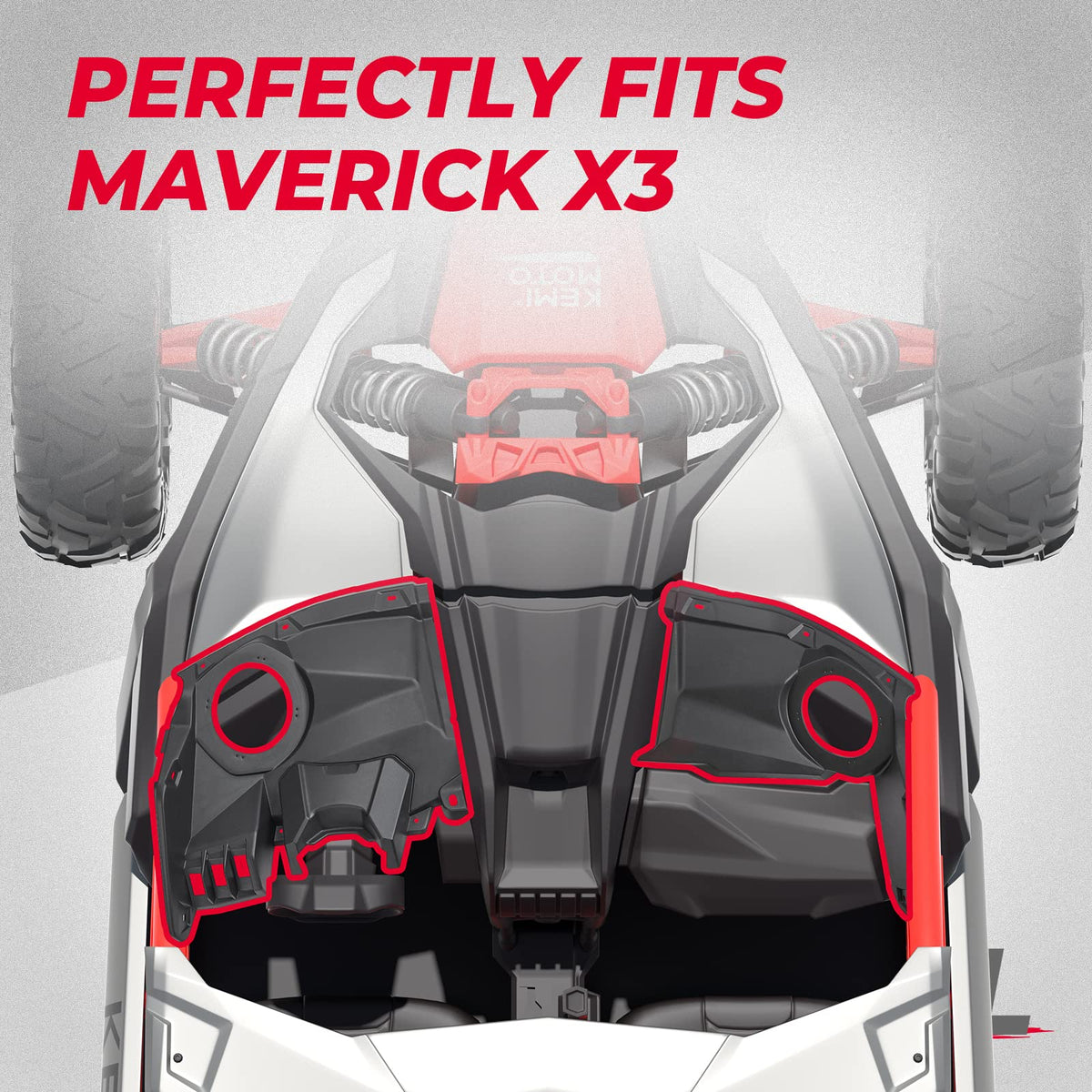 Front Dash Speaker Pods for Can Am Maverick X3 / X3 Max – fits Can-Am Maverick X3 2-Seat (view 3)