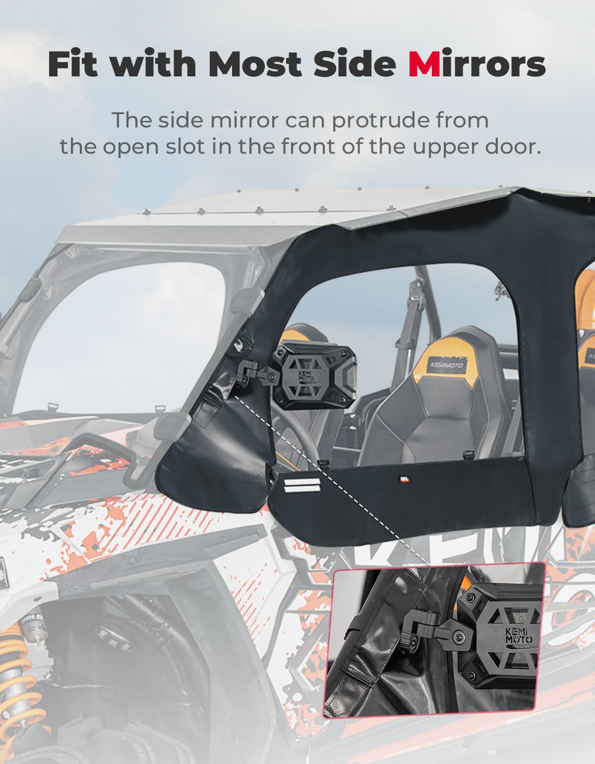 Soft Upper Door Cab Enclosure Set for Polaris RZR XP 4 1000 2014-2023 – fits Polaris RZR XP 4 1000 (2014-2023) (view 2)