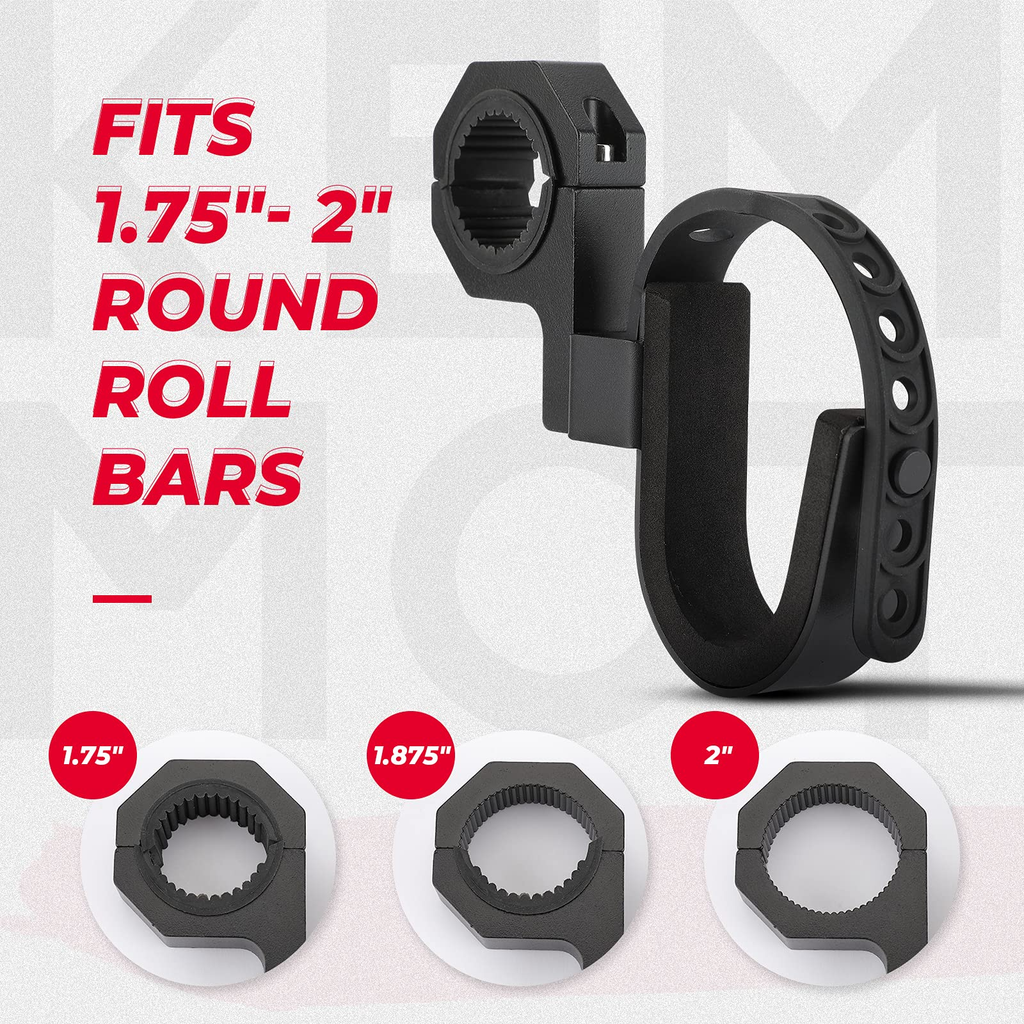 UTV Shotgun Holder Fit 1.75” 2” Roll Bars Ski Rack Bow Rack (2 pieces) – fits Polaris Ranger (view 3)