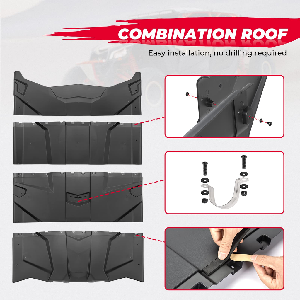 Hard Roof Top for Can-Am Maverick X3 Max, 4PCS Combination – fits Can-Am Maverick X3 MAX (view 3)
