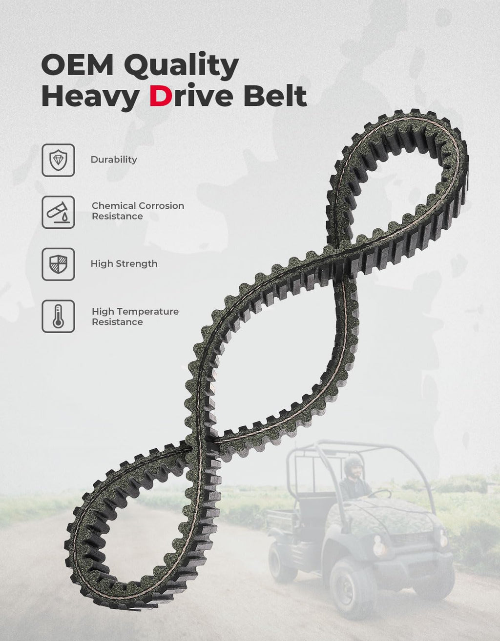 UTV Drive Belt for Kawasaki KAF400 Mule 600 610 / Mule SX – fits Kawasaki Mule 600 / 610 (view 3)