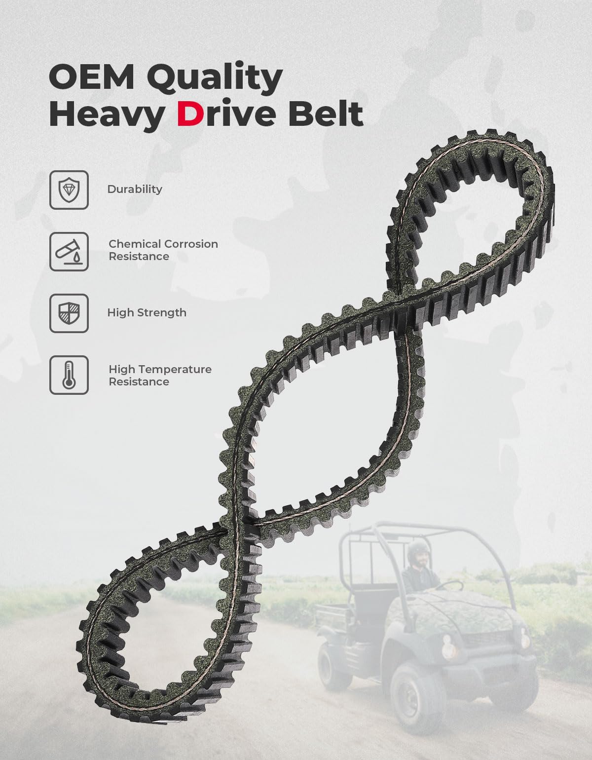UTV Drive Belt for Kawasaki KAF400 Mule 600 610 / Mule SX – fits Kawasaki Mule 600 / 610 (view 3)