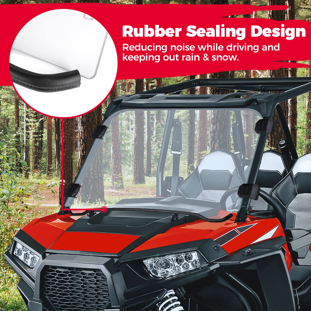 Front Full PC Windshield for Polaris RZR 570 800/4 800S XP 900/4