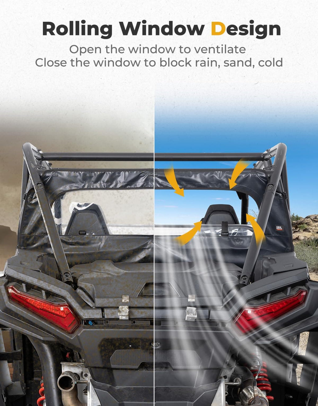 Rear Soft Windshield for Polaris RZR XP 1000 / XP 4 1000 2024-2025 – fits Polaris RZR XP 4 1000 (2024+) (view 3)