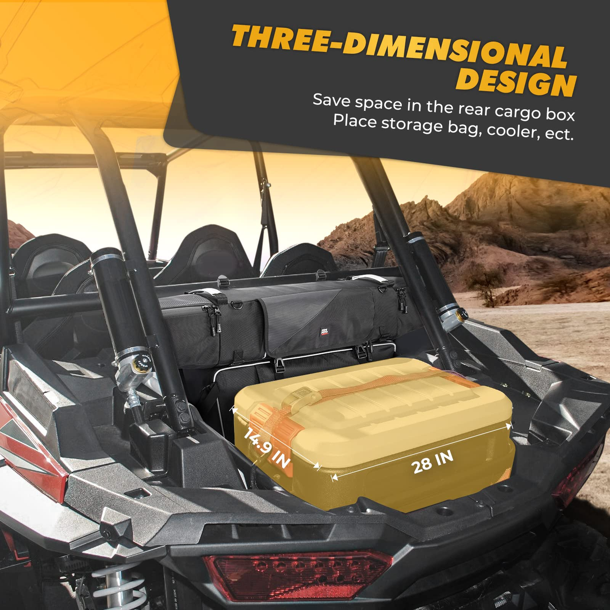 Upgraded 1680D Rear Cargo Bag for Polaris RZR XP 1000 2014-2023 – fits Polaris RZR XP 1000 (2014-2023)