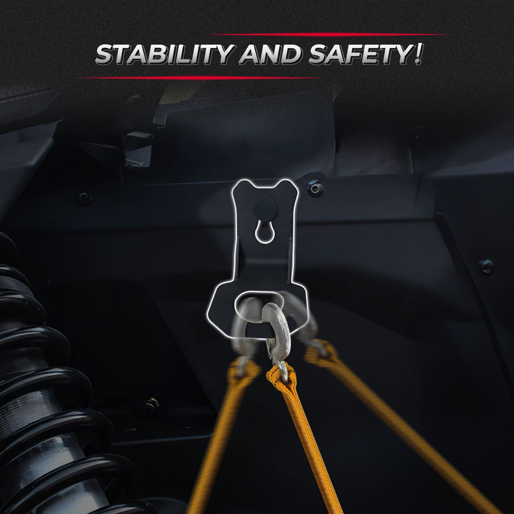 4PCS Tie Down Brackets Hooks for Can Am Maverick X3/MAX – fits Can-Am Maverick X3 2-Seat (view 3)