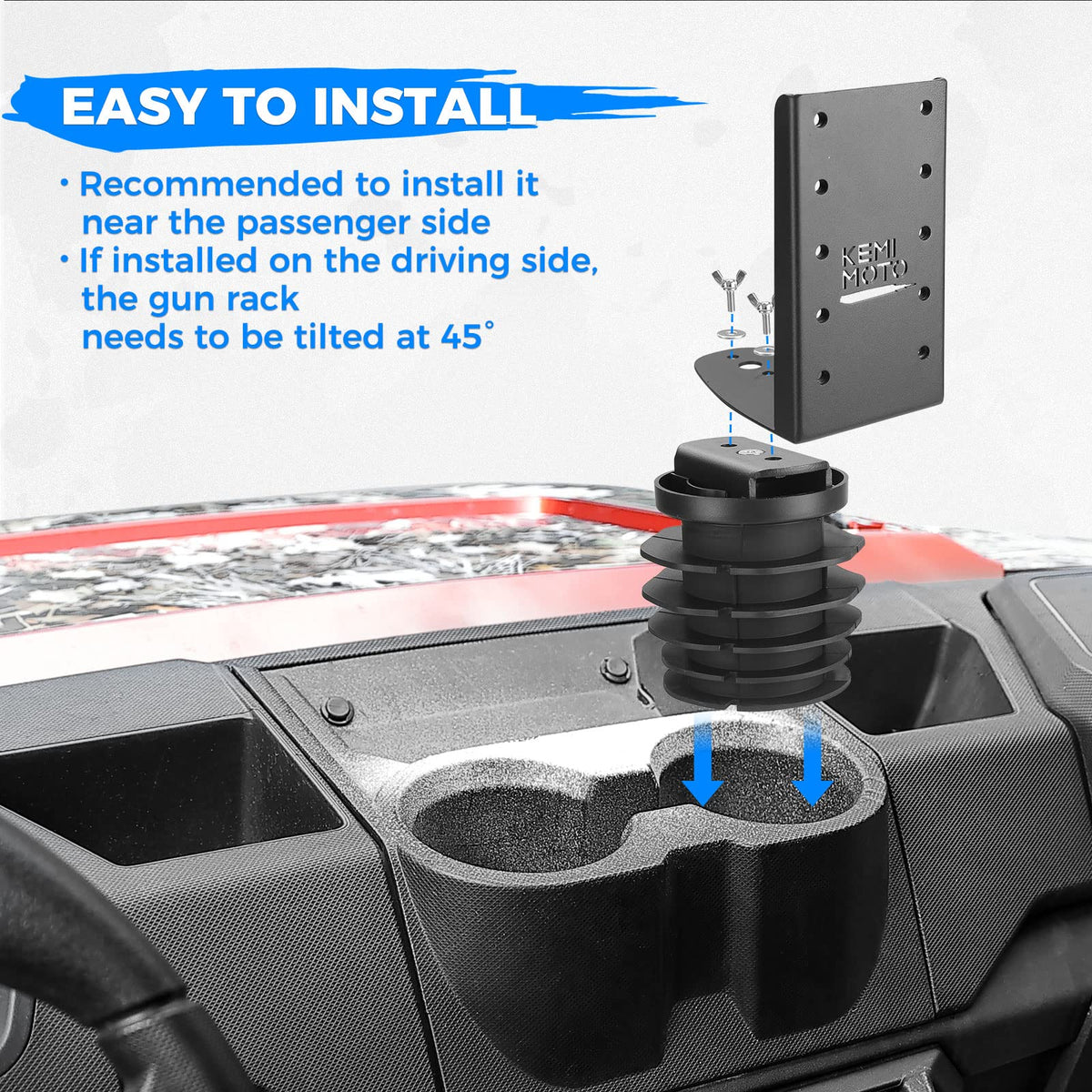 UTV Rifle Gun Holder for Polaris Ranger & General – fits Polaris General 1000 (view 3)