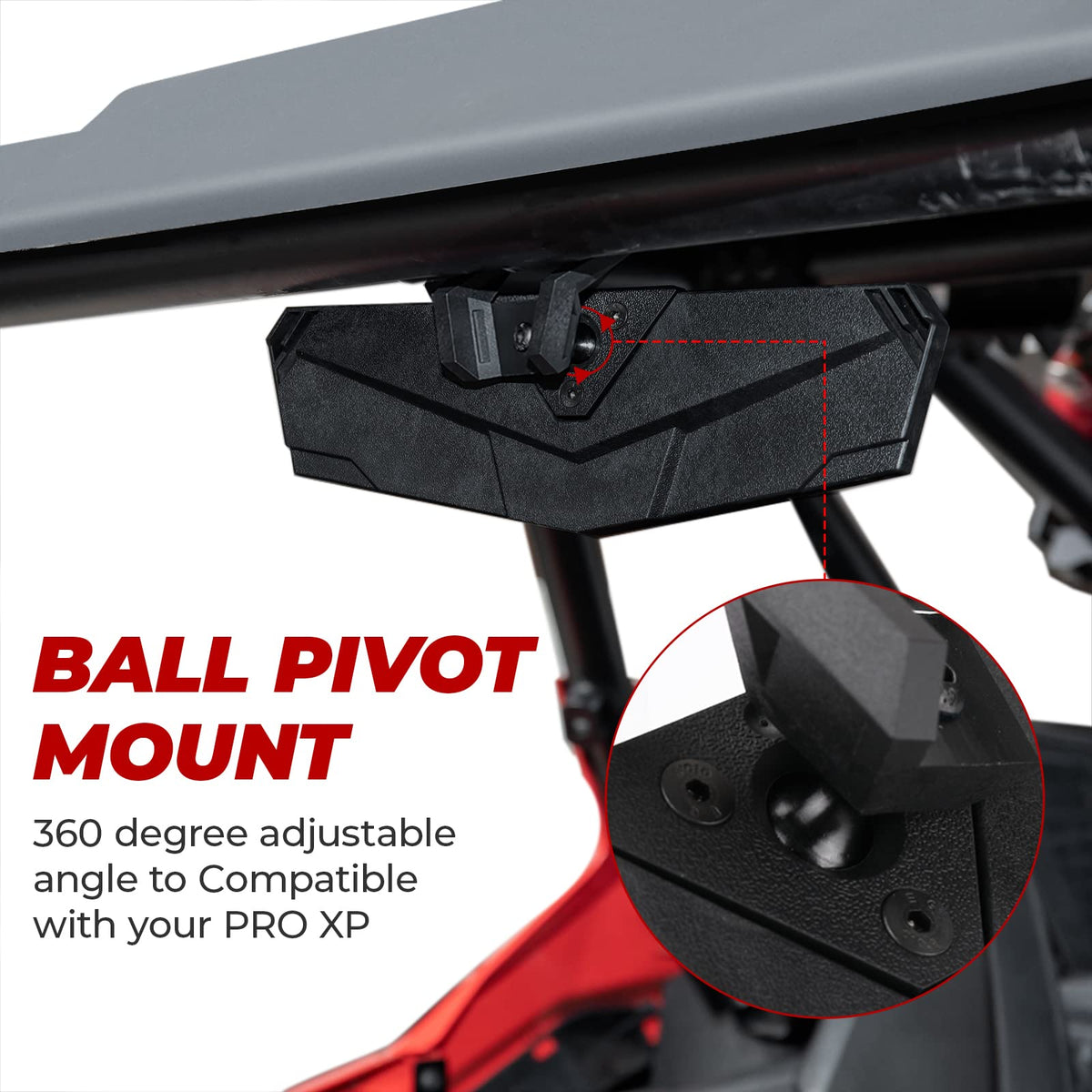 Center Rear View Mirror for Polaris RZR PRO XP / 4, Turbo R /4, RZR XP 1000 – fits Polaris RZR Pro XP 4