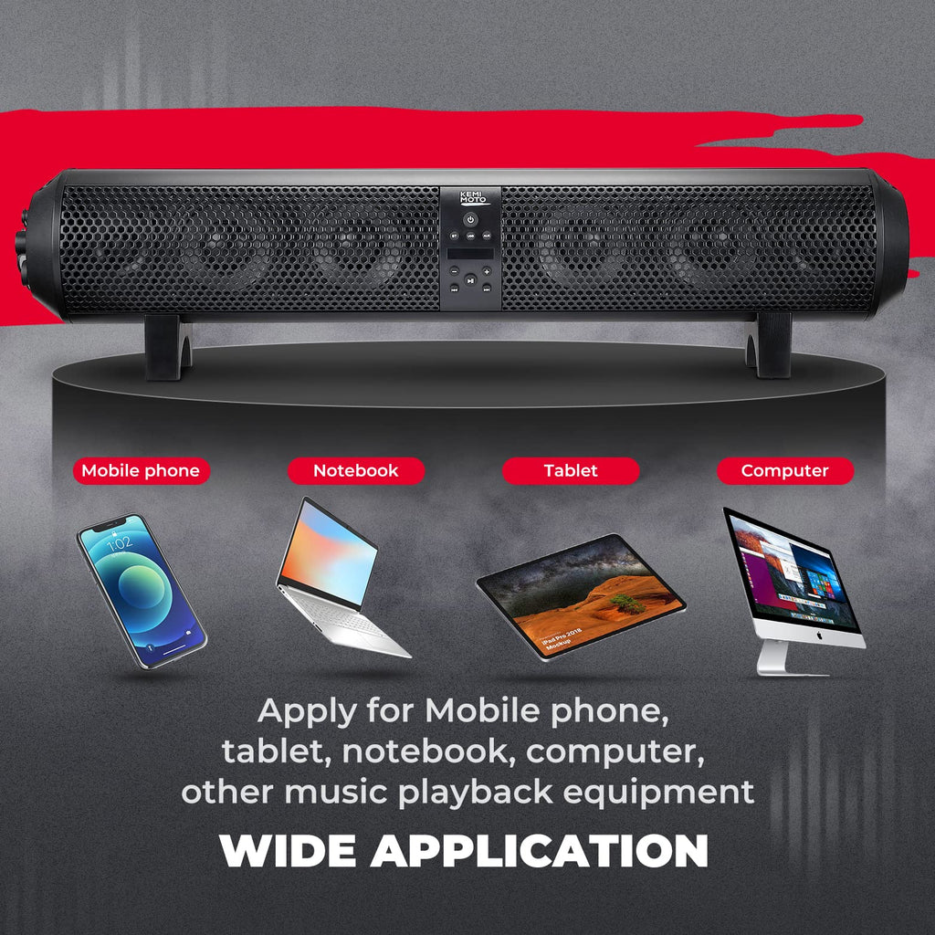 6 Speaker 28" UTV Bluetooth Sound Bar for Can Am Maverick/X3/ Trail/ Defender/ Commander – fits Can-Am Maverick X3 2-Seat...