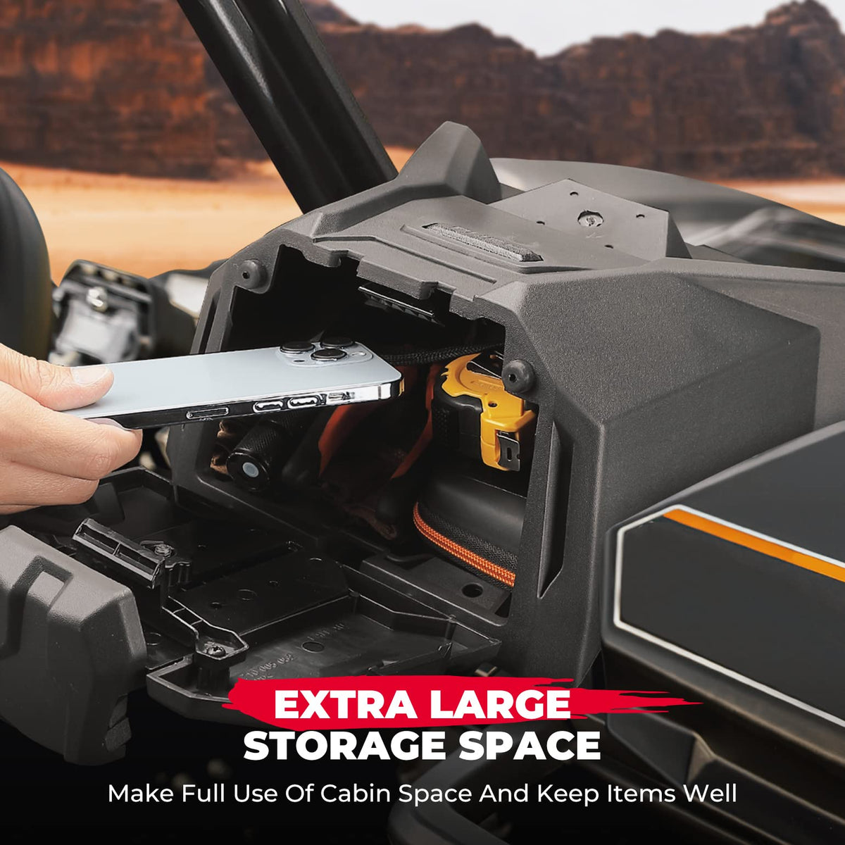 Tablet Holder With Storage Box for Can Am Maverick Sport & Trail, Commander