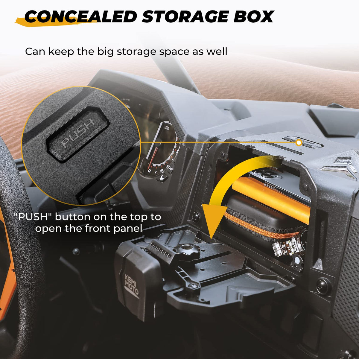 Electric Device GPS Mount Storage Box for Polaris RZR XP 1000/ XP Turbo