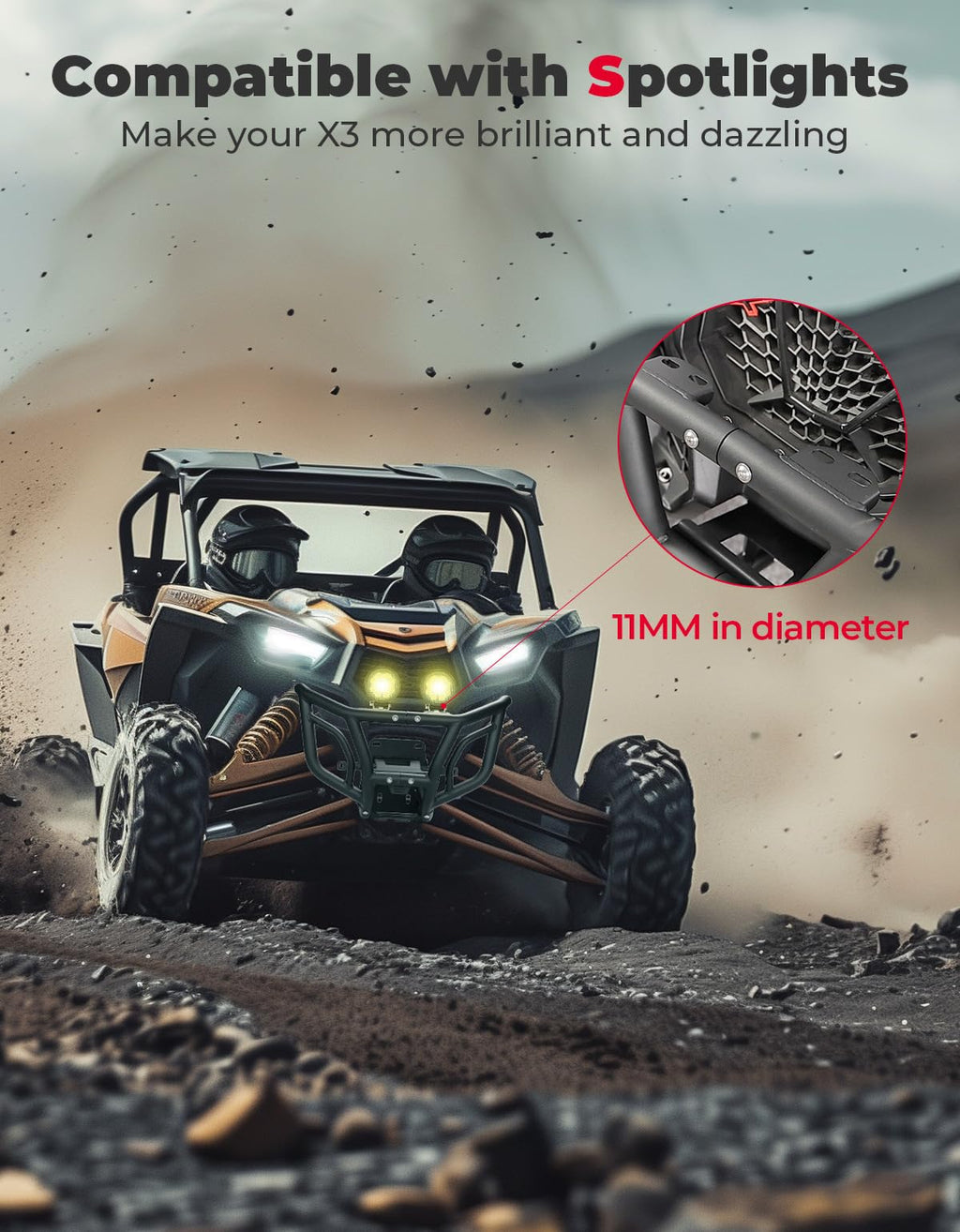 Spotlight Ready Front Bumper for Can-Am Maverick X3/X3 MAX – fits Can-Am Maverick X3 2-Seat (view 3)