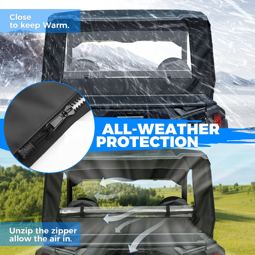 PVC Soft Rear Windshield for Polaris General 1000 /XP 1000 – fits Polaris General XP 1000