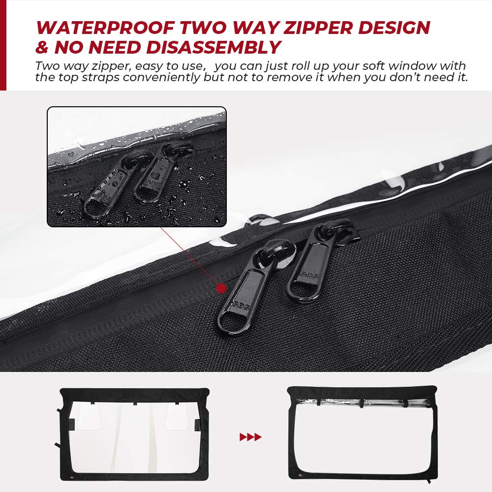 Rear Windshield with Zipper Back for Yamaha Rhino / Massimo