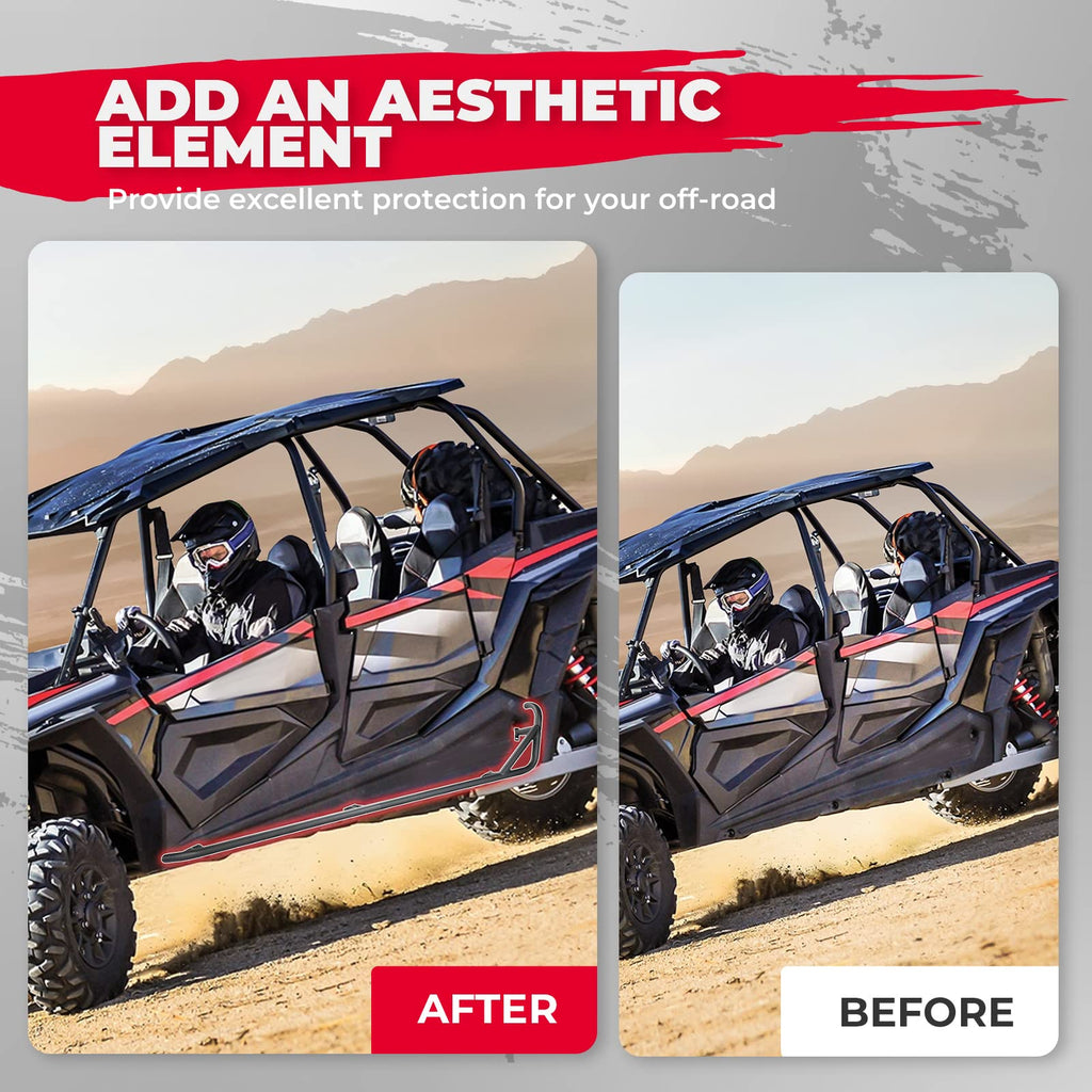 Steel Nerf Bars Fit Polaris RZR XP 4 1000 / 4 Turbo 2014-2023