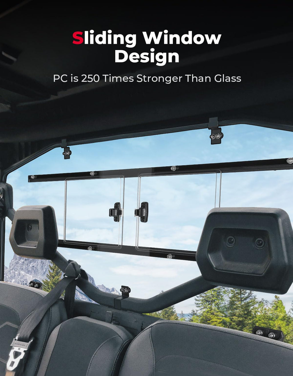 Sliding Rear Windshield for Can-Am Defender HD10|9|8|7|5 – fits Can-Am Defender HD7