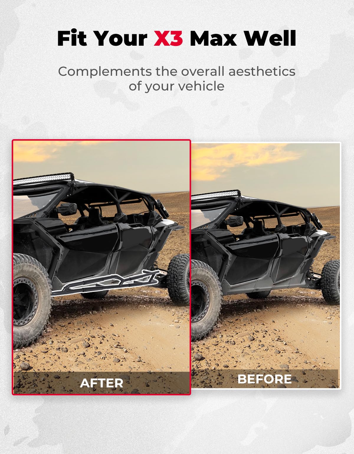 1 Pair Nerf Bars, Rock Sliders for Can-Am Maverick X3 MAX