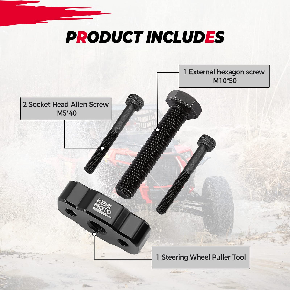 UTV Steering Wheel Removal Tool for Polaris RZR XP 1000 – fits Polaris RZR XP 1000 (2014-2023) (view 3)