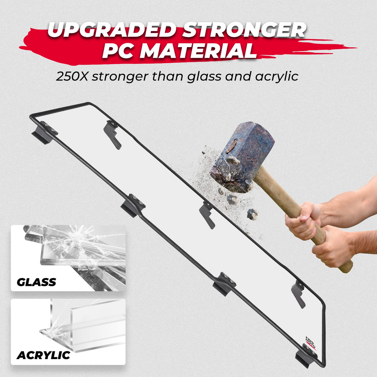 Rear Windshield Hard Tool-Free Install for Polaris Ranger XP 1000/Crew 2015-2026
