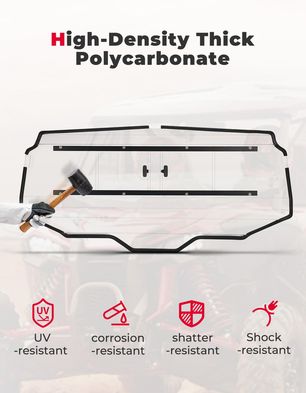 UTV Rear Windshield Sliding Vented Back Window for Talon 1000X-4 – fits Honda Talon (view 3)