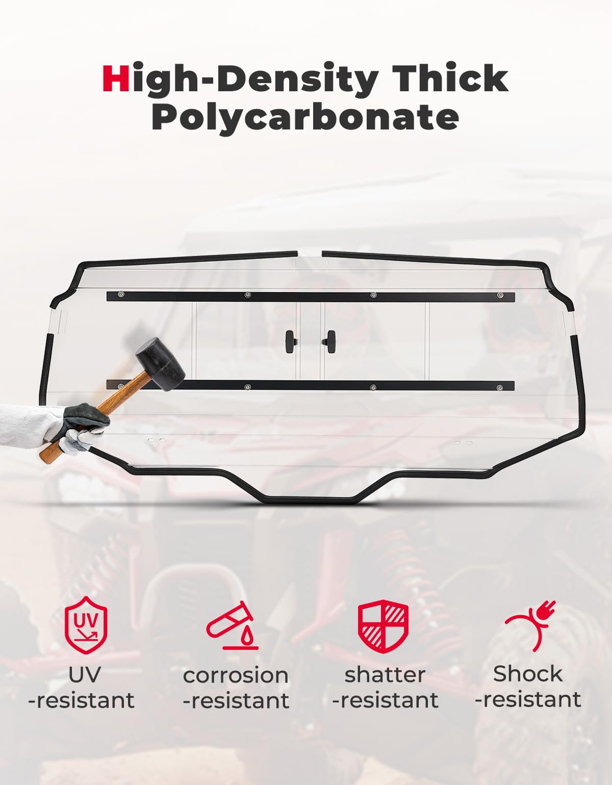 UTV Rear Windshield Sliding Vented Back Window for Talon 1000X-4 – fits Honda Talon (view 3)