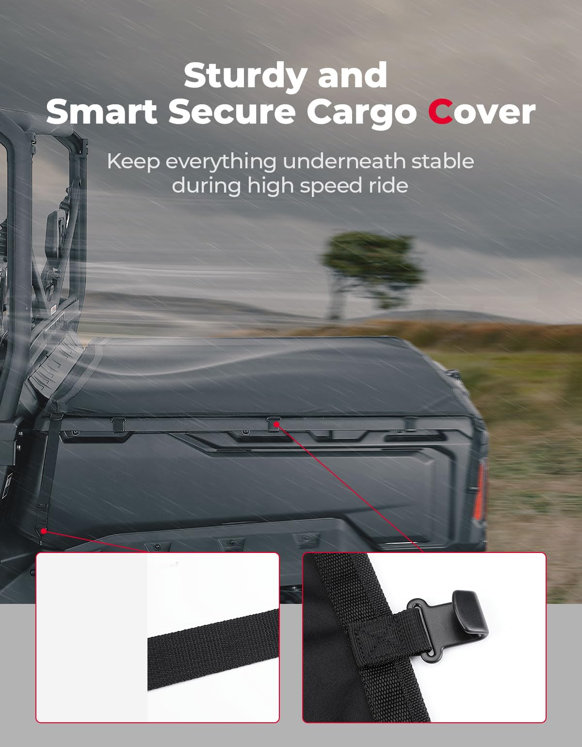 Stretchable Cargo Bed Net for Can-Am Defender / Polaris Ranger General – fits Polaris General 1000 (view 3)